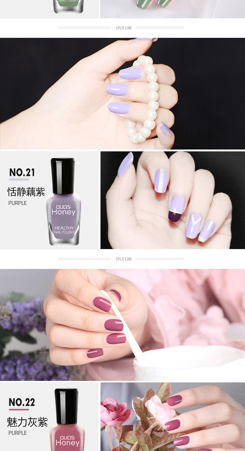 Oulis Water-based peelable and tear-off nail Polish 8ml no-baking wholesale cosmetics and Makeup set manufacturer pic 15