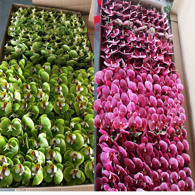Artificial Phalaenopsis artificial flower home decoration artificial flower hand feel film 9-head Phalaenopsis artificial flower factory wholesale pic 1