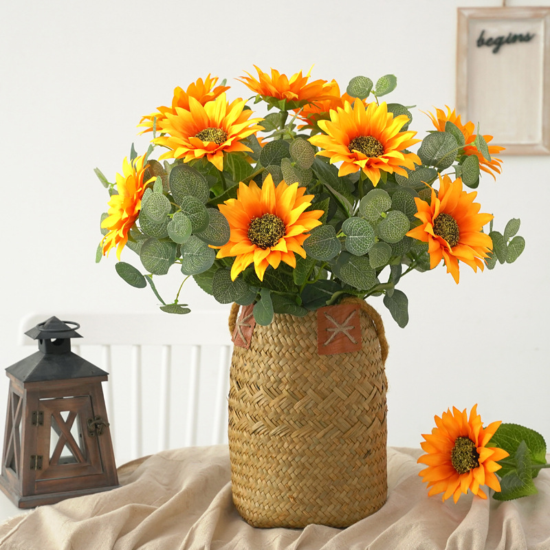 Artificial flowers, single sunflowers, artificial flowers, bouquets, wedding display Windows, stage decoration and handicrafts pic 10