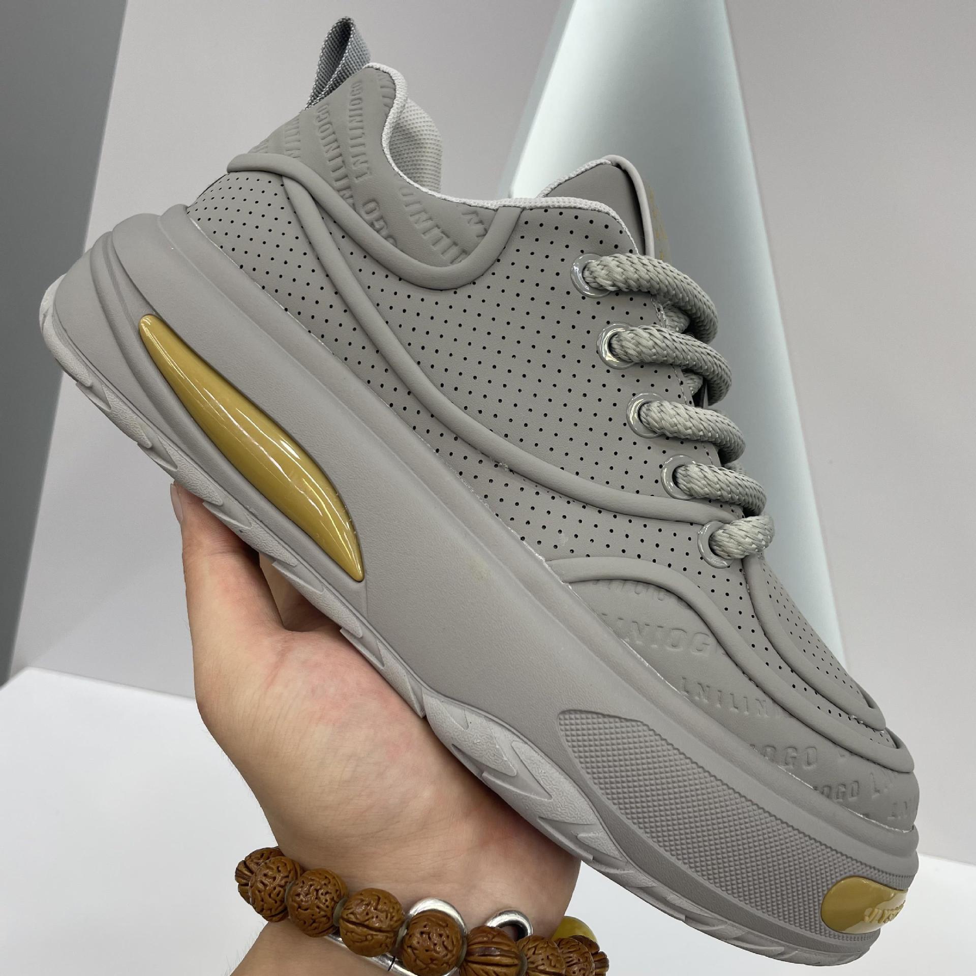 秋季新款男鞋系带低帮跑步鞋潮流鞋子增高印花时尚透气老爹鞋软底详情18