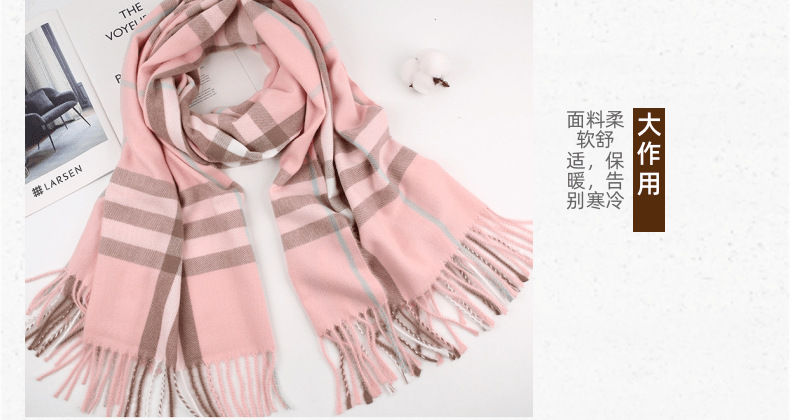 British-style bright red cashmere scarf, selected wool baba checkered warm scarf, thick shawl for men and women, parent-child style pic 14