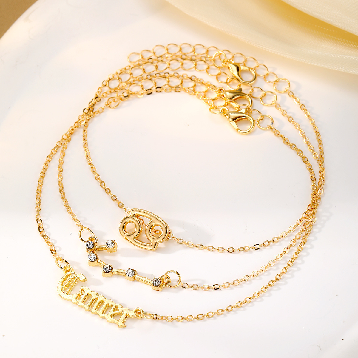 欧美爆款镶钻十二星座脚链套装女亚马逊跨境时尚卡片风高级感饰品详情26