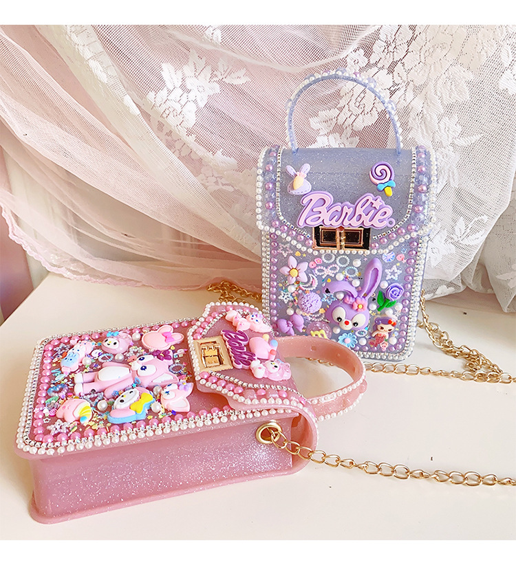 新款儿童手工制作材料包粘贴小饰品diy奶油果冻拎包背包生日礼物详情17