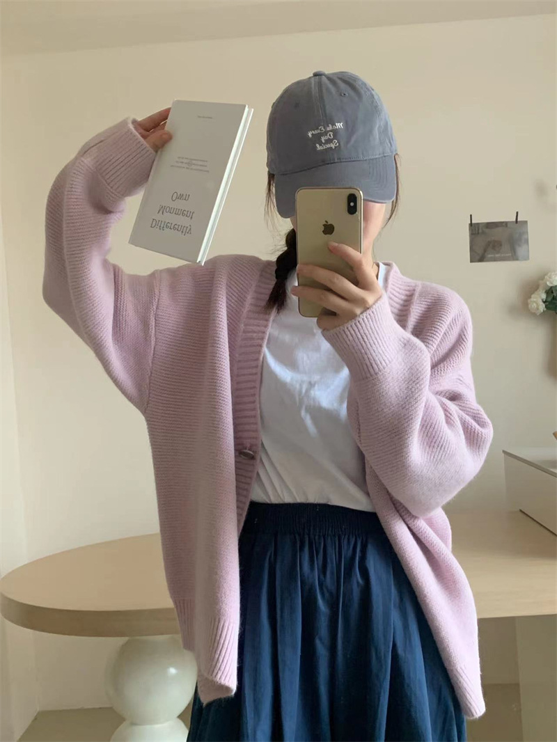 V领短款显瘦针织开衫女外搭2023秋季新款女装气质毛衣外套上衣女详情23