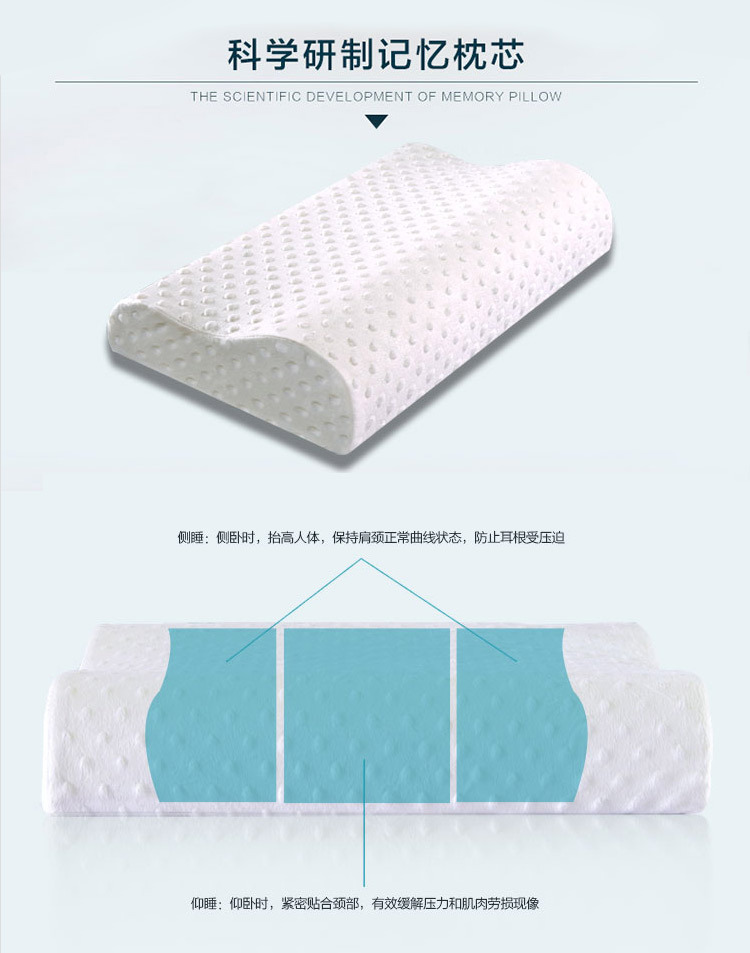 厂家直销 慢回弹太空记忆枕头 按摩护颈枕  睡眠枕头 记忆枕 枕头详情9
