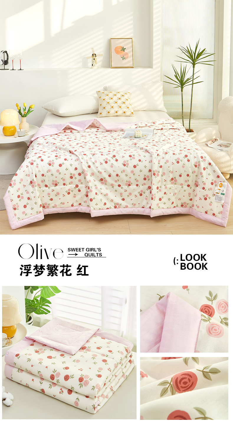 2024新款A类亲肤小清新纯棉夏被空调被批发夏凉被子全棉被芯批发详情41