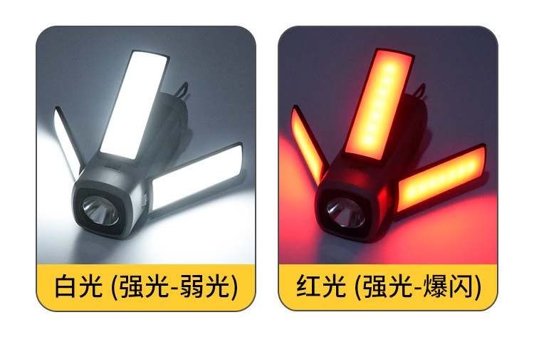 新款户外露营灯 高光LED便携式手电挂灯可折叠家用帐篷灯野营灯详情6