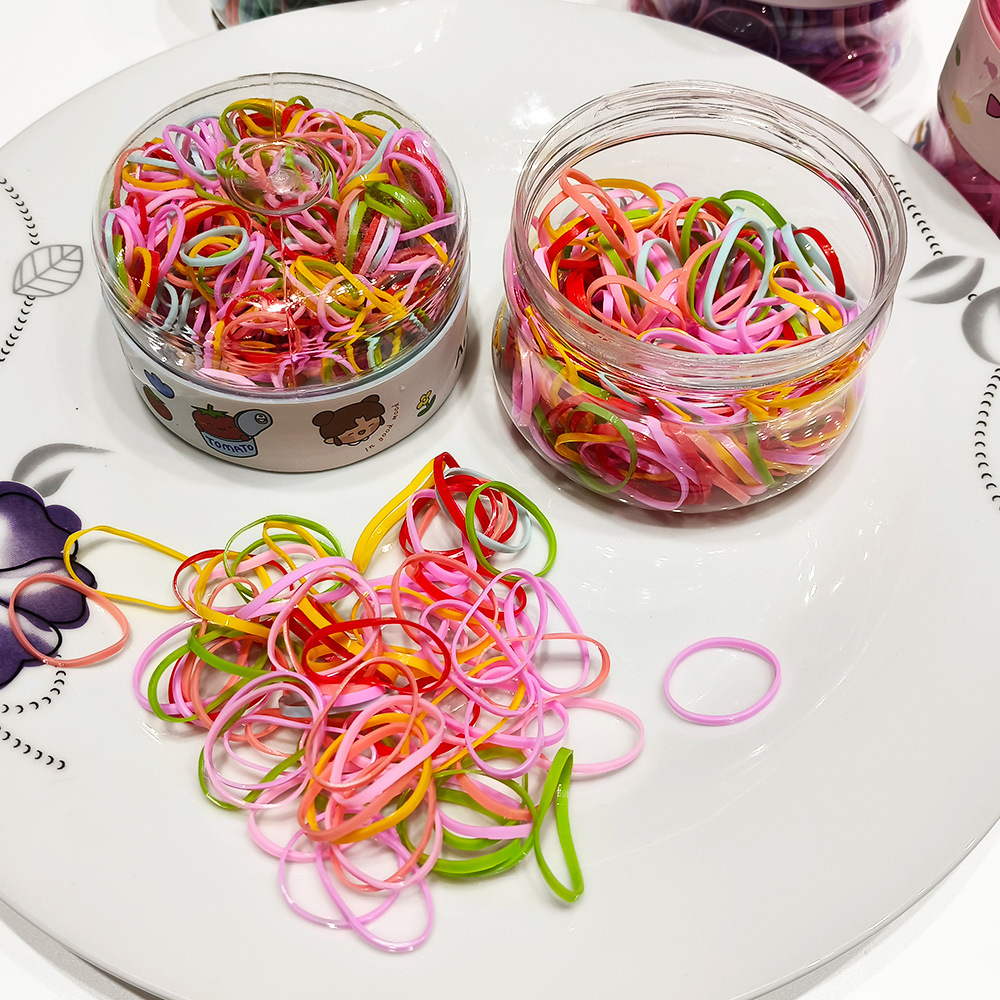 600条罐装皮筋圈儿童可爱彩色橡皮筋一次性强拉不断高弹力小发圈详情8