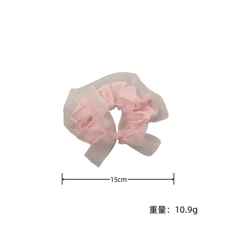 国潮系列甜美欧根纱飘带大肠发圈美少女儿童宝宝发绳可爱蝴蝶结发饰肥肠圈详情1