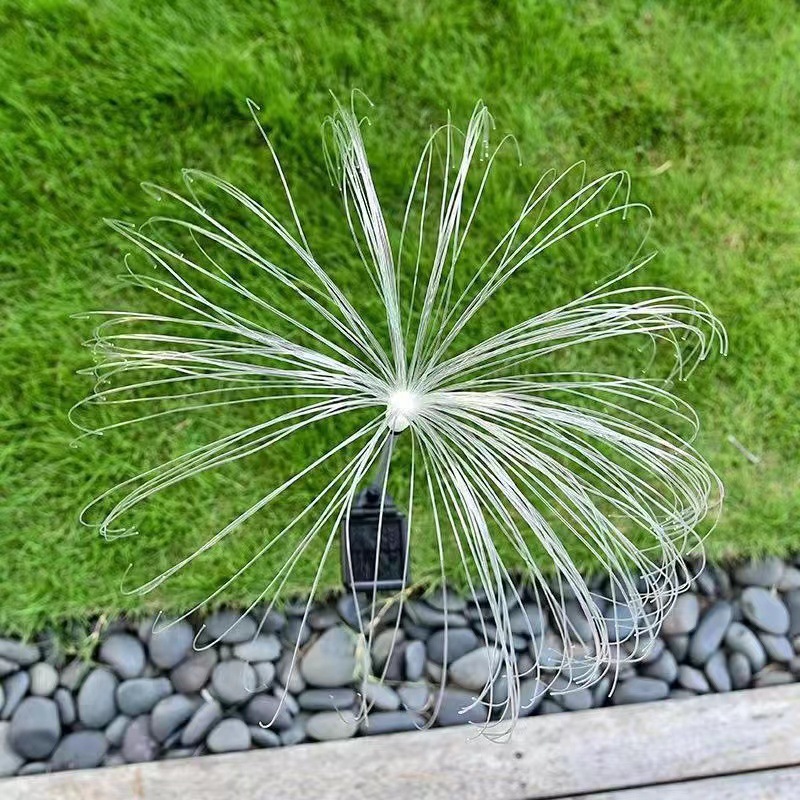 太阳能水母灯 户外 双层星月水母灯庭院灯芦苇圣诞地插庭院装饰灯详情3