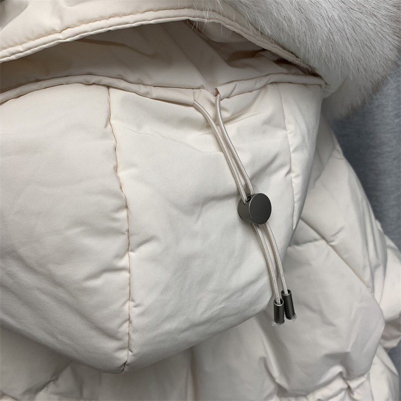 Mid-length goose down jacket for women 2022 new style Korean version knee-length thickened slimming drawstring fashionable warm coat trend pic 29