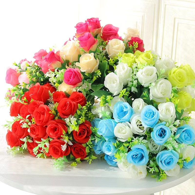 客厅工艺品摆设塑料假花仿真干花束装饰盆栽餐桌绢花茶几摆件花艺详情10