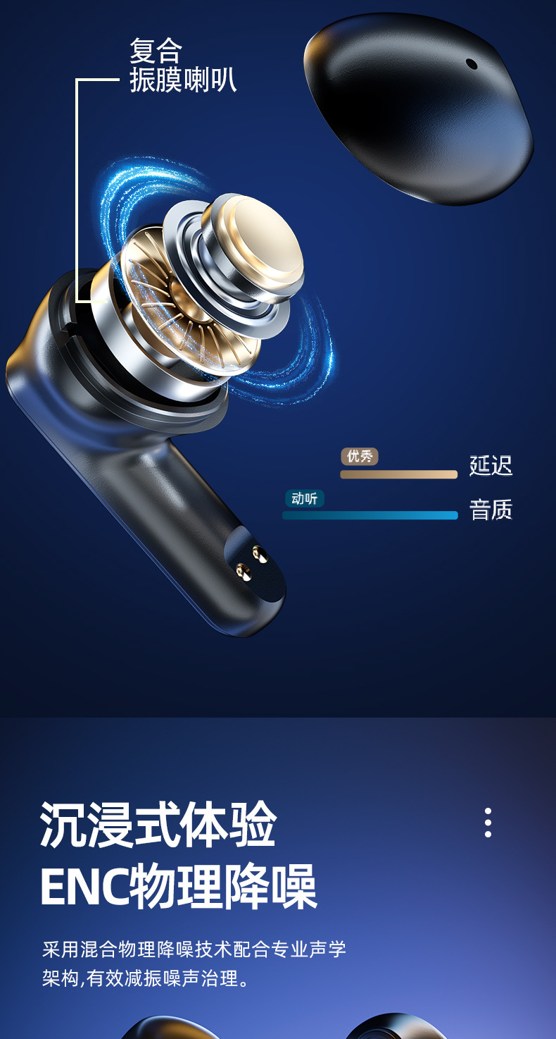 新款TWS-T8真无线蓝牙5.3耳机智能数显超长续航双耳运动蓝牙耳机详情3