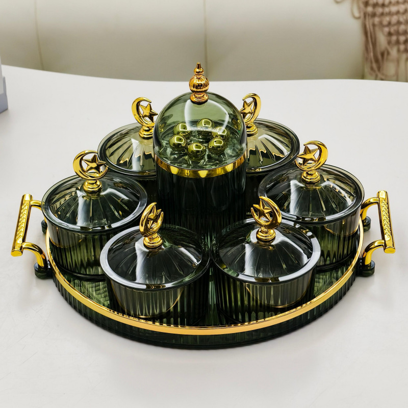 干果碟小吃碟圆形透明点心分格盘家用水果盘带塑料盖北欧轻奢果碟干果碟小吃碟圆形透明点心分格盘家用水果盘带塑料盖北欧轻奢果碟详情12