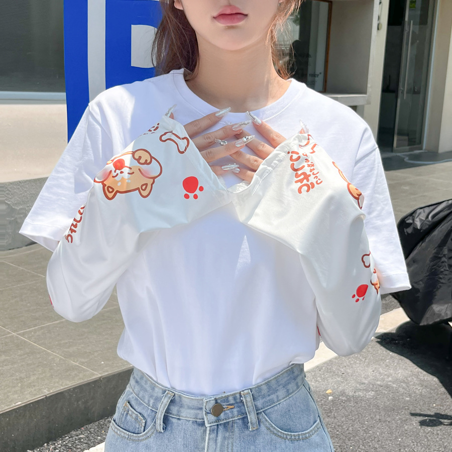 网红新款高颜值宽松防晒冰袖女学生夏季新款冰丝袖套防紫外线手袖详情12