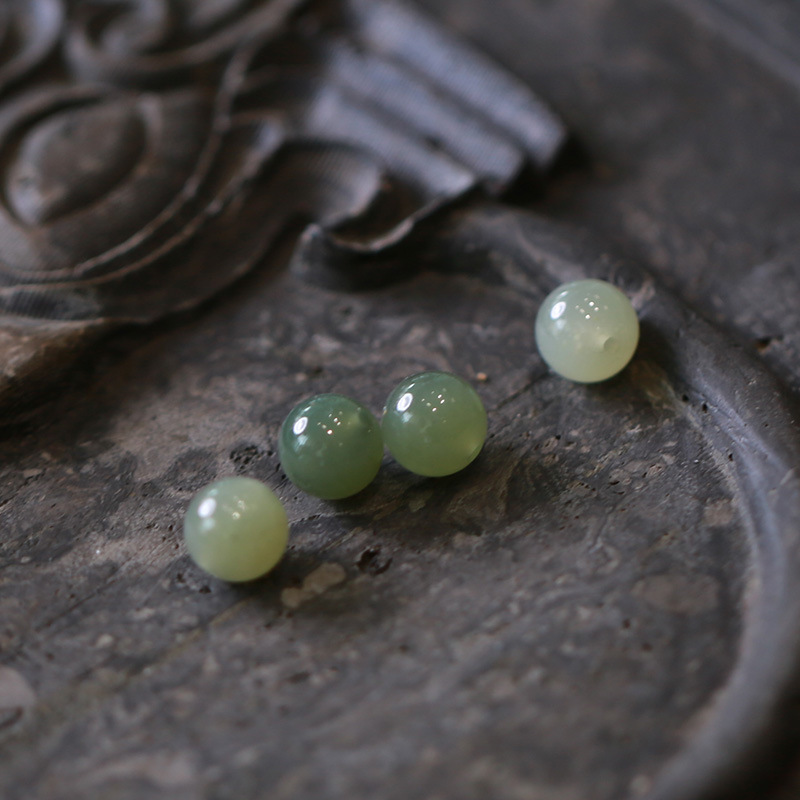 DIY Hetian jade accessories: round beads, loose beads, Qinghai material 108 Buddhist prayer beads, Hetian jade long chain accessories, crystal ornaments pic 14