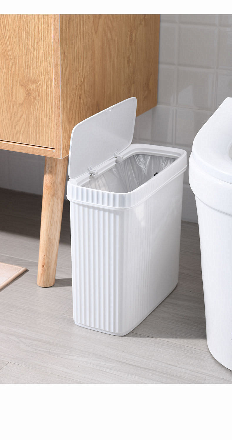 夹缝垃圾桶家用带盖子卧室厕所卫生间防臭垃圾篓窄缝大容量便纸桶0846-8807详情17