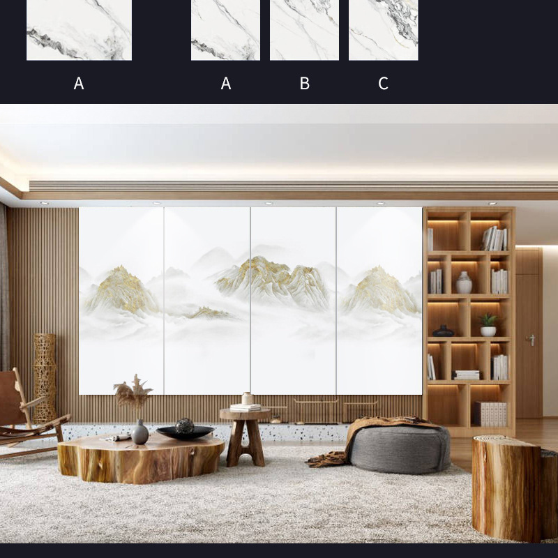 碳岩板无限连纹护墙板背景墙板PETG高光大理石纹碳晶净白板碳晶板详情6