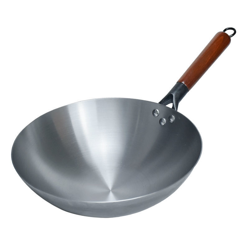 Wholesale Zhangqiu iron woks, household non-stick woks, uncoated woks, old-fashioned round-bottom cooking woks, traditional cooked iron woks manufacturers pic 19