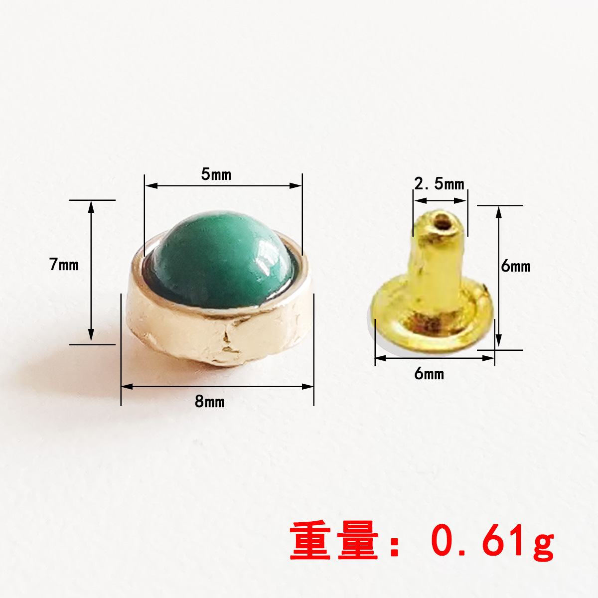 半圆珍珠铆钉纽扣半圆形镶珠云石七彩猫眼撞钉包包铆钉装饰配件详情25