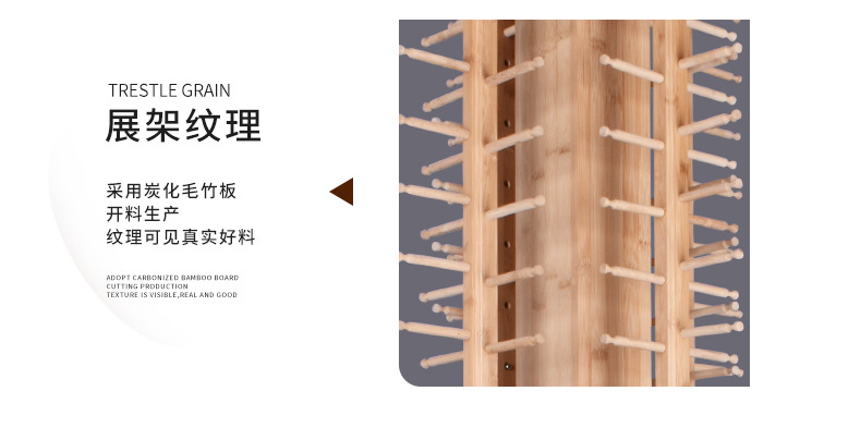 New retro bamboo glasses display stand, sunglasses stand, floor-standing rotating creative sunglasses display shelf pic 6