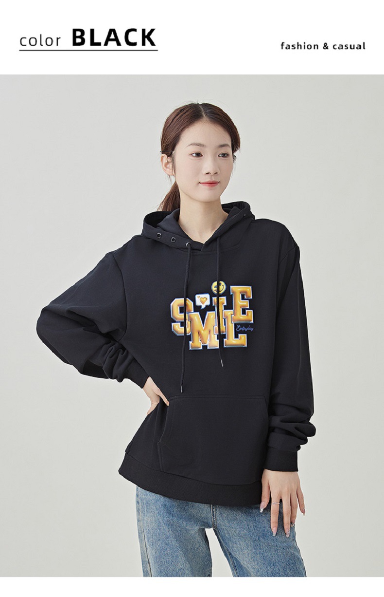 A trendy Korean-style hooded sweatshirt for women in the autumn of 2023, featuring a cartoon rabbit loose and versatile large-sized long-sleeved coat pic 22