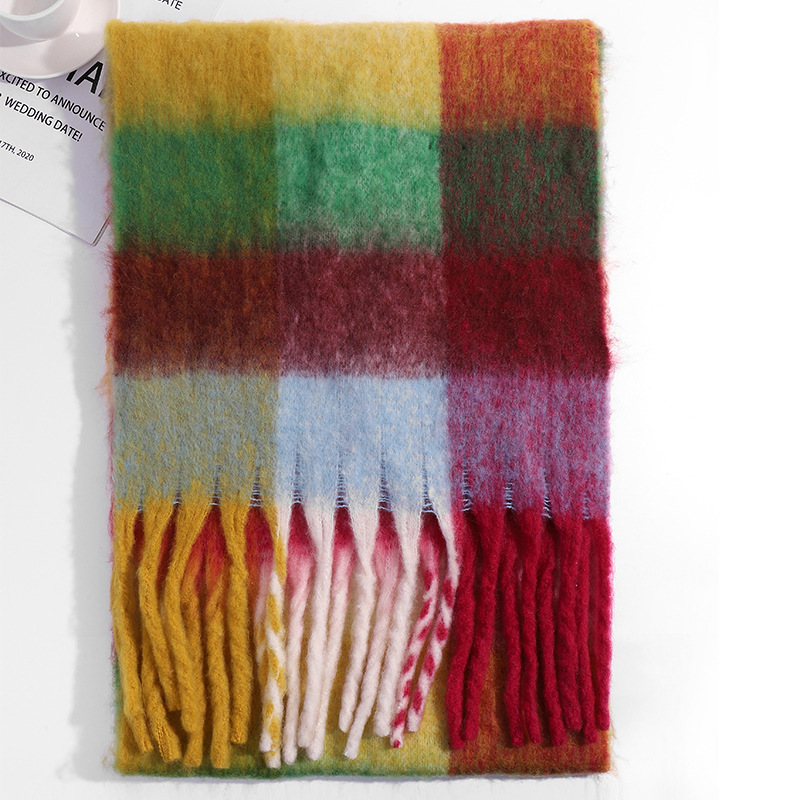 圈圈纱彩色AC格子围巾女冬季加厚保暖仿马海毛粗须仿羊绒披肩外贸详情43