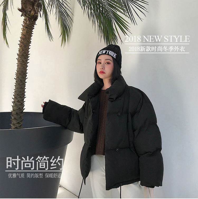 New large-sized thickened bread jacket, down jacket, cotton-padded jacket, student stand-up collar short coat for women pic 1