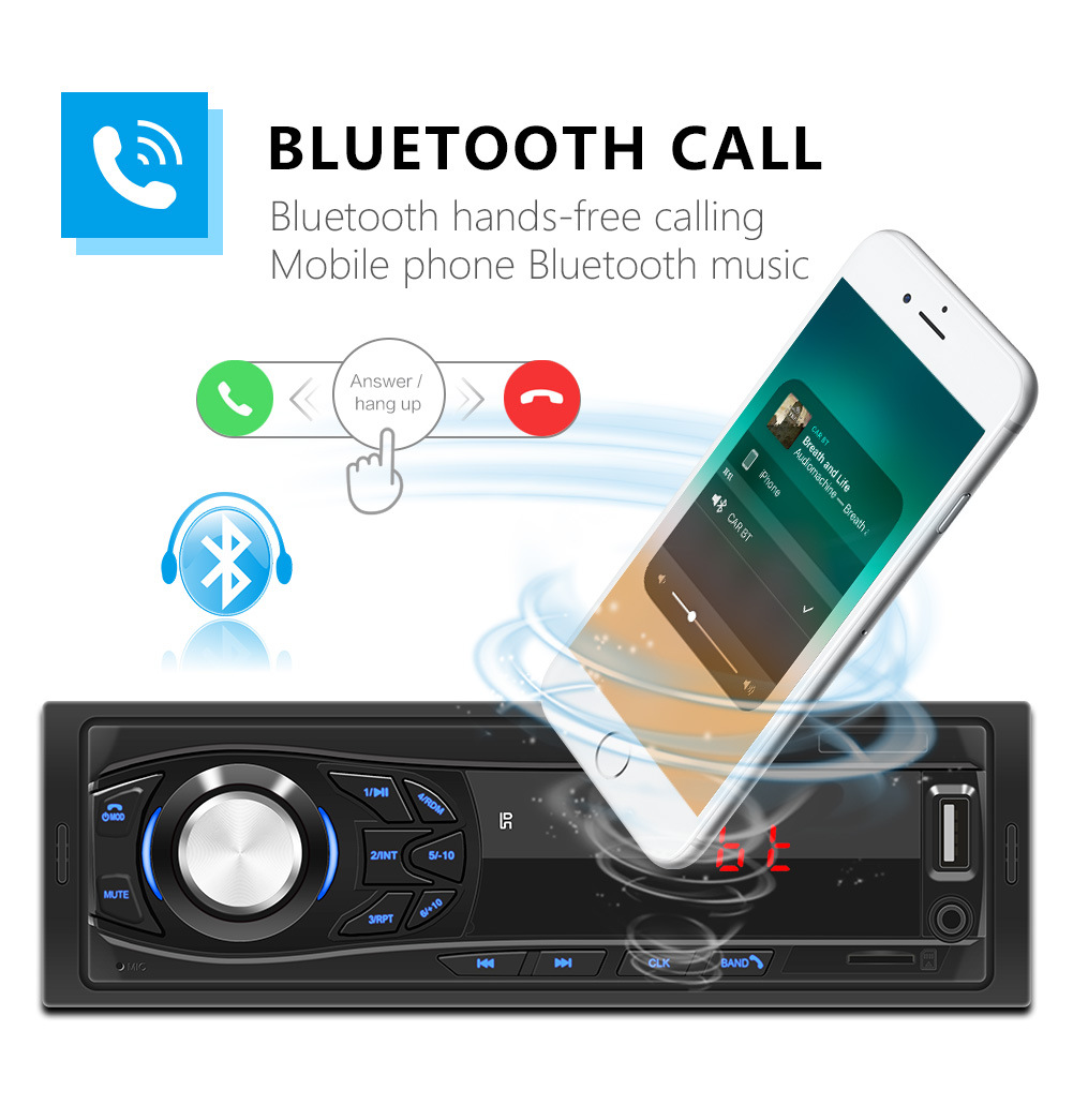 跨境专供通用车载蓝牙MP3播放器U盘插卡多功能汽车收音机代cd dvd详情3