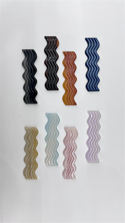 厂家新款醋酸波浪纹diy配件手工发绳抓夹手机壳饰品盒装饰配件详情2