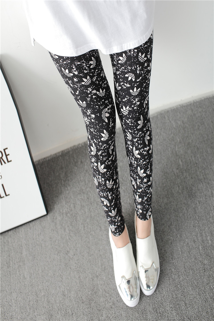 New spring dress, large-sized stretch, colorful star graffiti, personalized leggings for women pic 40