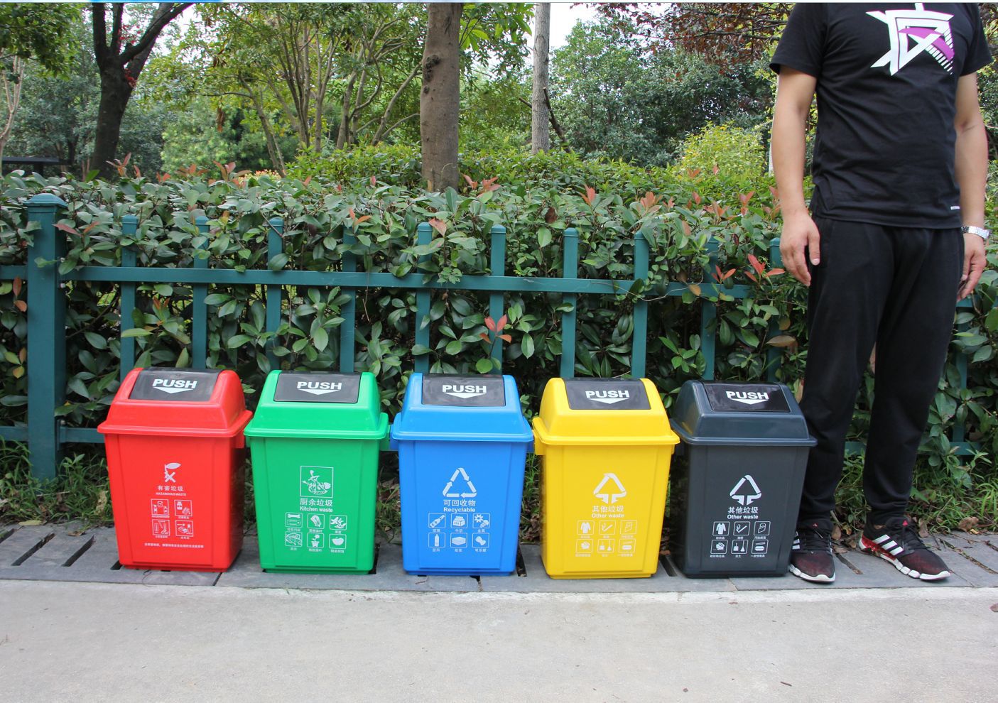 8L small square plastic trash can, 15-liter uncovered trash can for school, hotel, corridor classification, household, indoor and outdoor pic 15