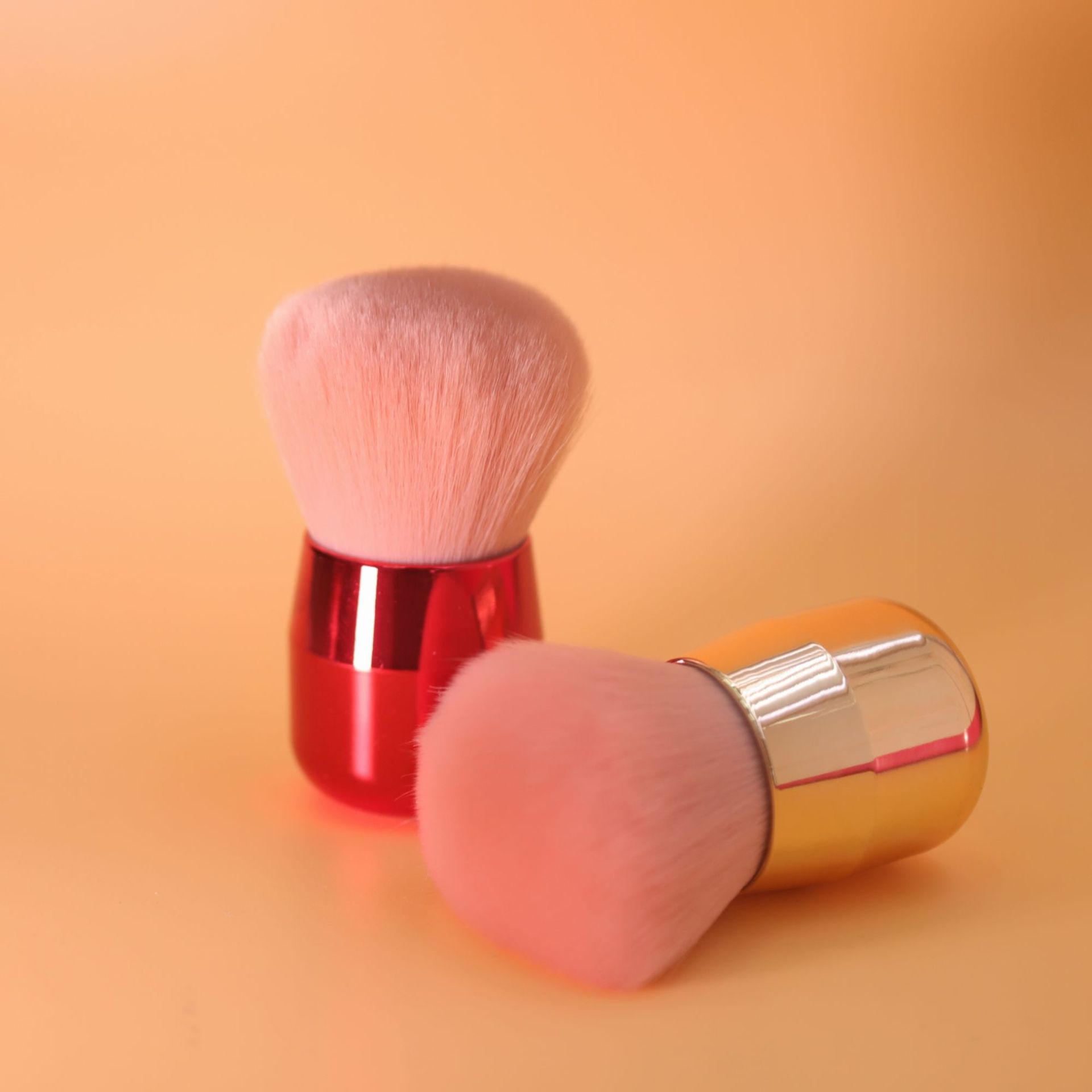 单支电镀蘑菇头腮红化妆刷 大号电镀美甲刷 圆头斜头初学者散粉刷详情5