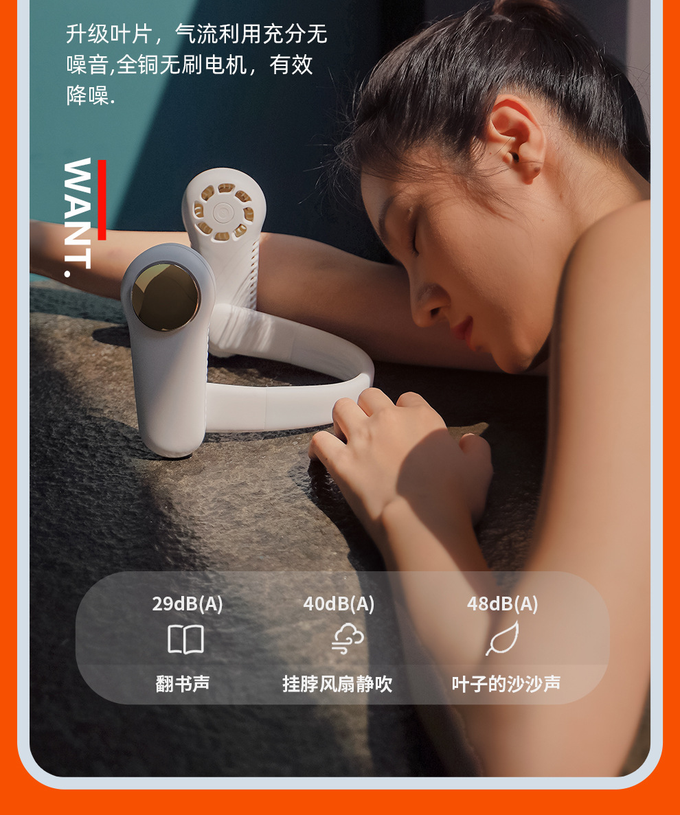 A new cross-border neck-hanging mini fan, a portable, bladeless usb charging, portable cooling and air conditioning small electric fan for lazy people pic 18