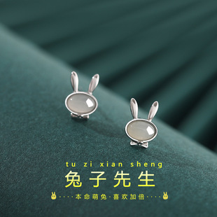 竹节耳环女竹够耳钉小众设计感高级玉石耳坠2022新款纯银耳饰耳圈详情3