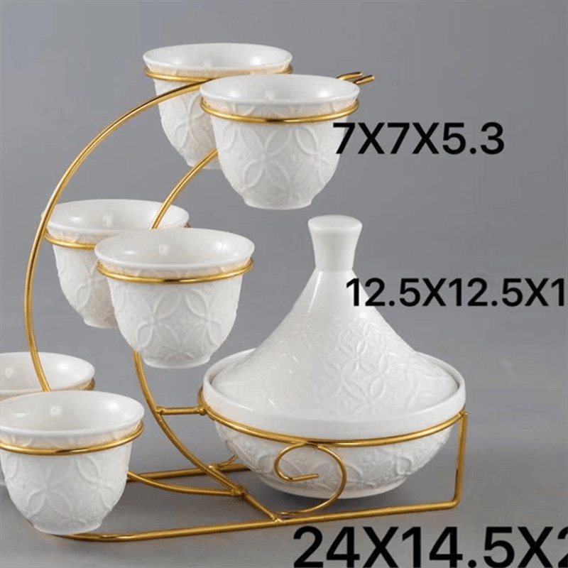 欧式轻奢酒店家居茶盘水果盘欧式白金陶瓷茶杯盘印花带盖碗果盘2金堡花瓶详情6