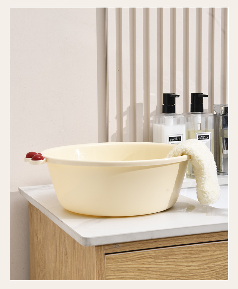 Wholesale G364 washbasin, plastic handle cartoon thickened household cute basin, student dormitory laundry basin, multi-purpose water basin pic 9