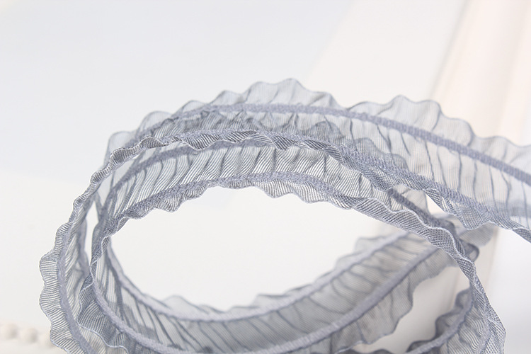 Ding xin cinta al por mayor diy hecho a mano accesorios para el cabello cinta arco de cinta de ropa doble rayas arrugas borde de falda cinta de hilo pic 12