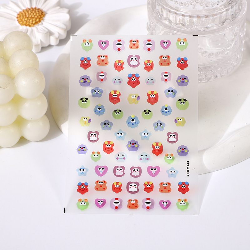 玫瑰美甲日系带胶贴花美甲款热卖可爱多芭胺卡通百搭背胶指甲贴纸详情10