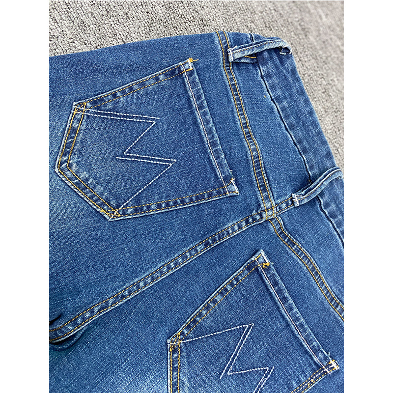 The new Mother high-waisted 9-inch high-elasticity skinny jeans, which are the same style as those worn by European and American bloggers, can lift the buttocks and make you look slimmer. Korean style jeans for women pic 41