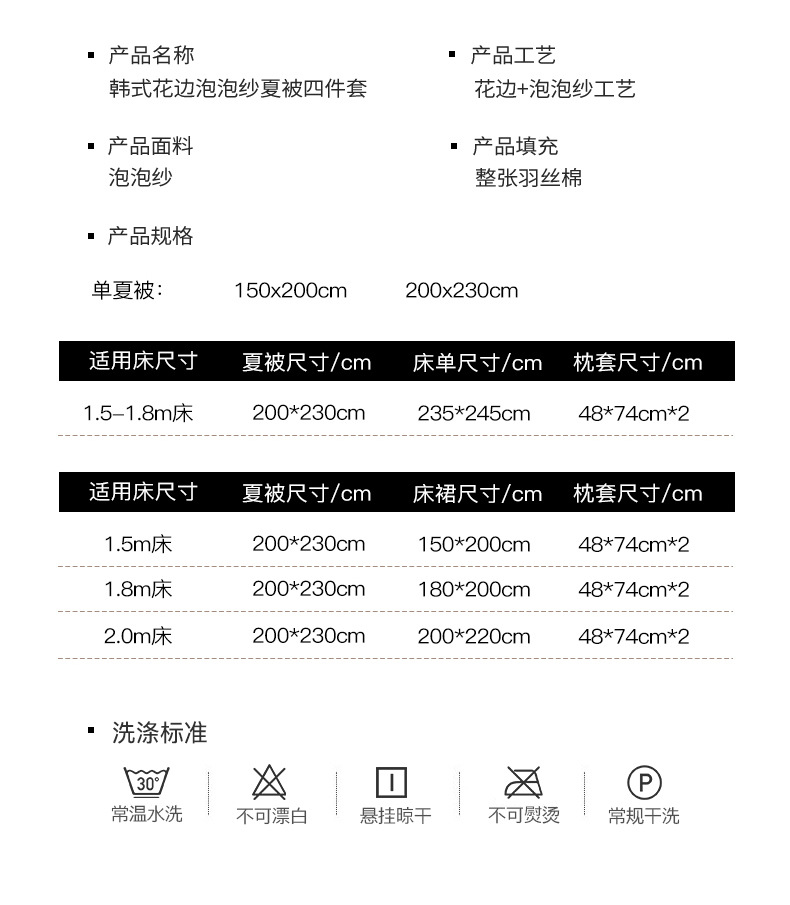 Simple style bubble gauze summer quilt four-piece set, high-end solid color washed cotton bed sheet, bed skirt, quilt cover, dormitory three-piece set pic 19