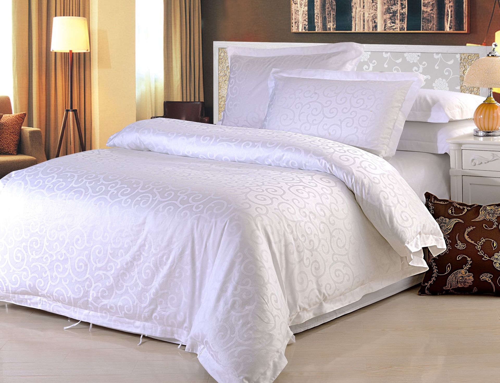 Shefan Hotel Supplies Wholesale: Five-star hotel four-piece set, Pure cotton brocade Jacquard four-piece set, hotel supplies pic 21