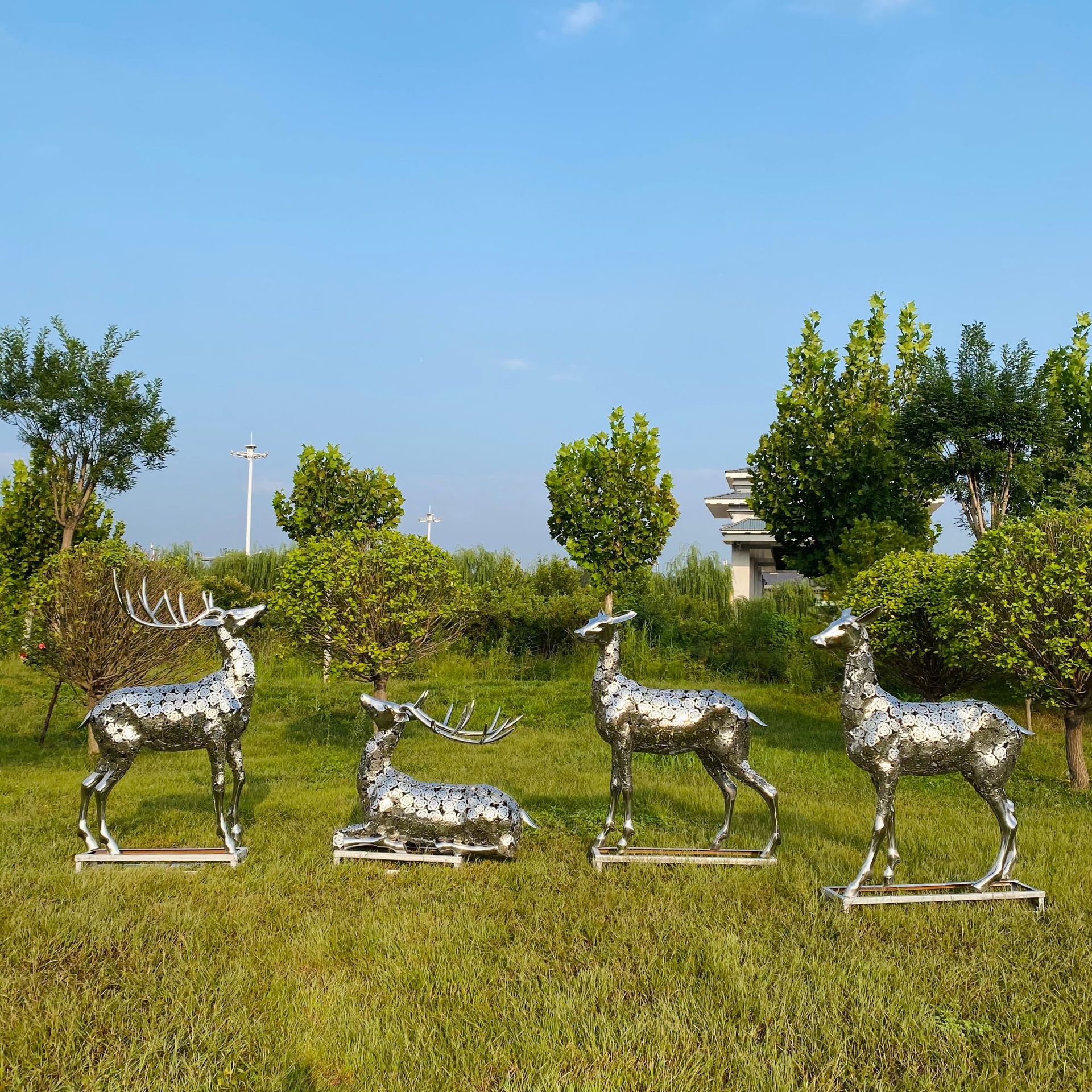 不锈钢雕塑镜面花纹动物编制镂空天鹅户外景观不锈钢雕塑定 制详情10