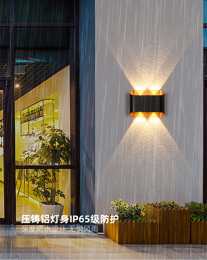 跨境新品LED户外壁灯创意别墅外墙庭院防水壁灯简约卧室过道灯详情3