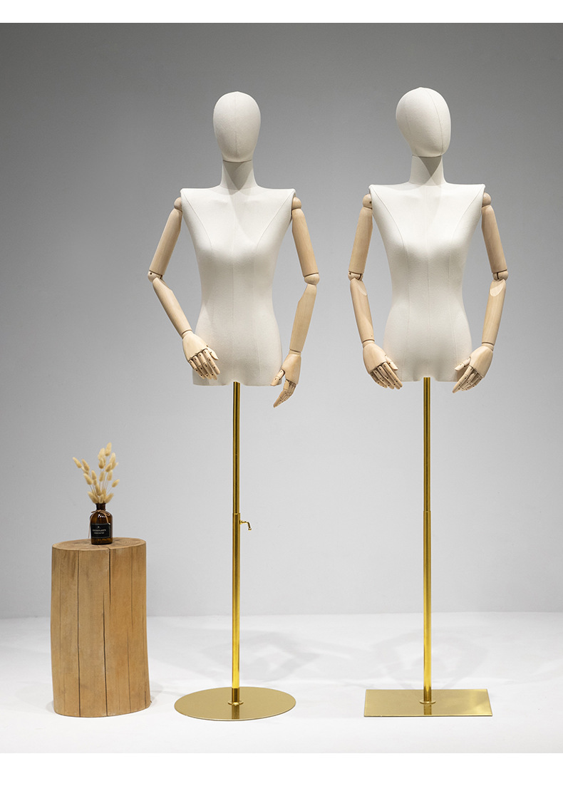 韩版服装店模特展示架半身女装店橱窗直角平肩假人衣服模特道具详情11