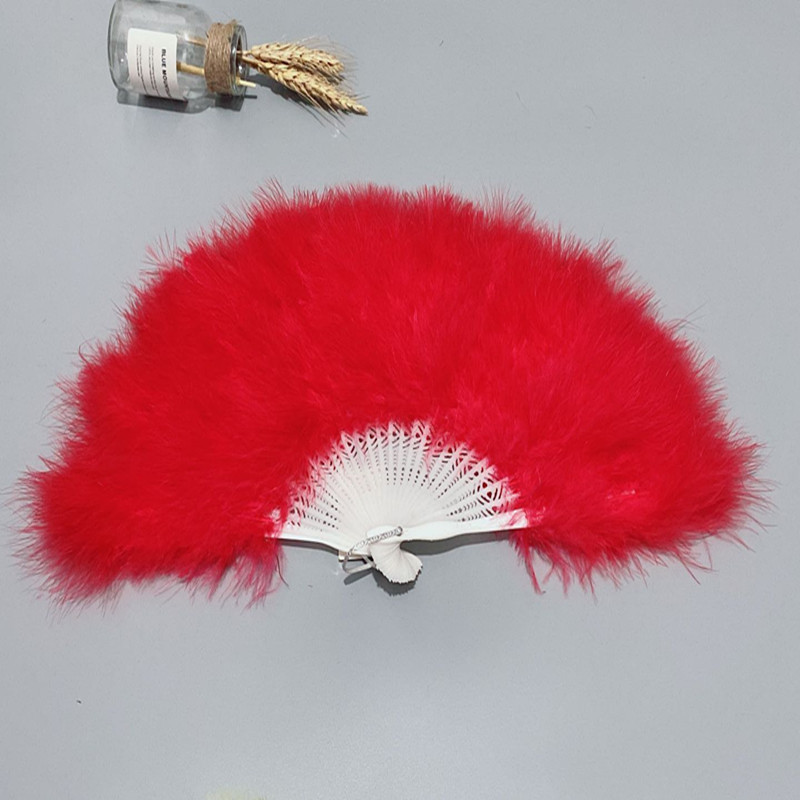 Full-fleece thickened Turkey feather fan, 50*30CM, cheongsam fashion show stage performance prop, colorful full-fleece fan pic 31