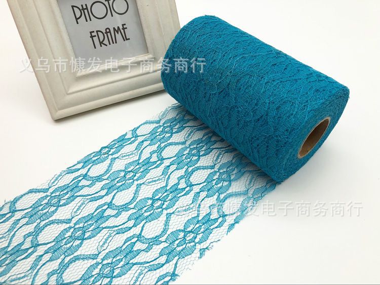6-inch 25-yard orchid lace roll decoration material, diy fabric, wedding decoration supplies, American mesh roll pic 12