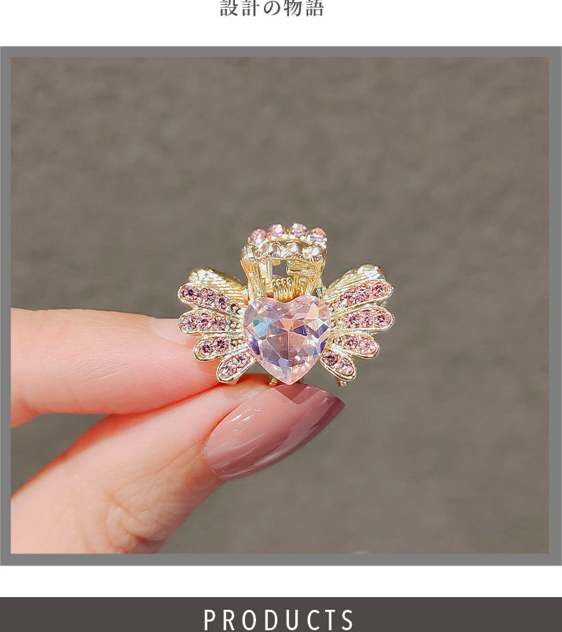 日韩可爱仿水晶发夹少女翅膀水钻发抓ins抓夹顶夹刘海发卡夹子详情5