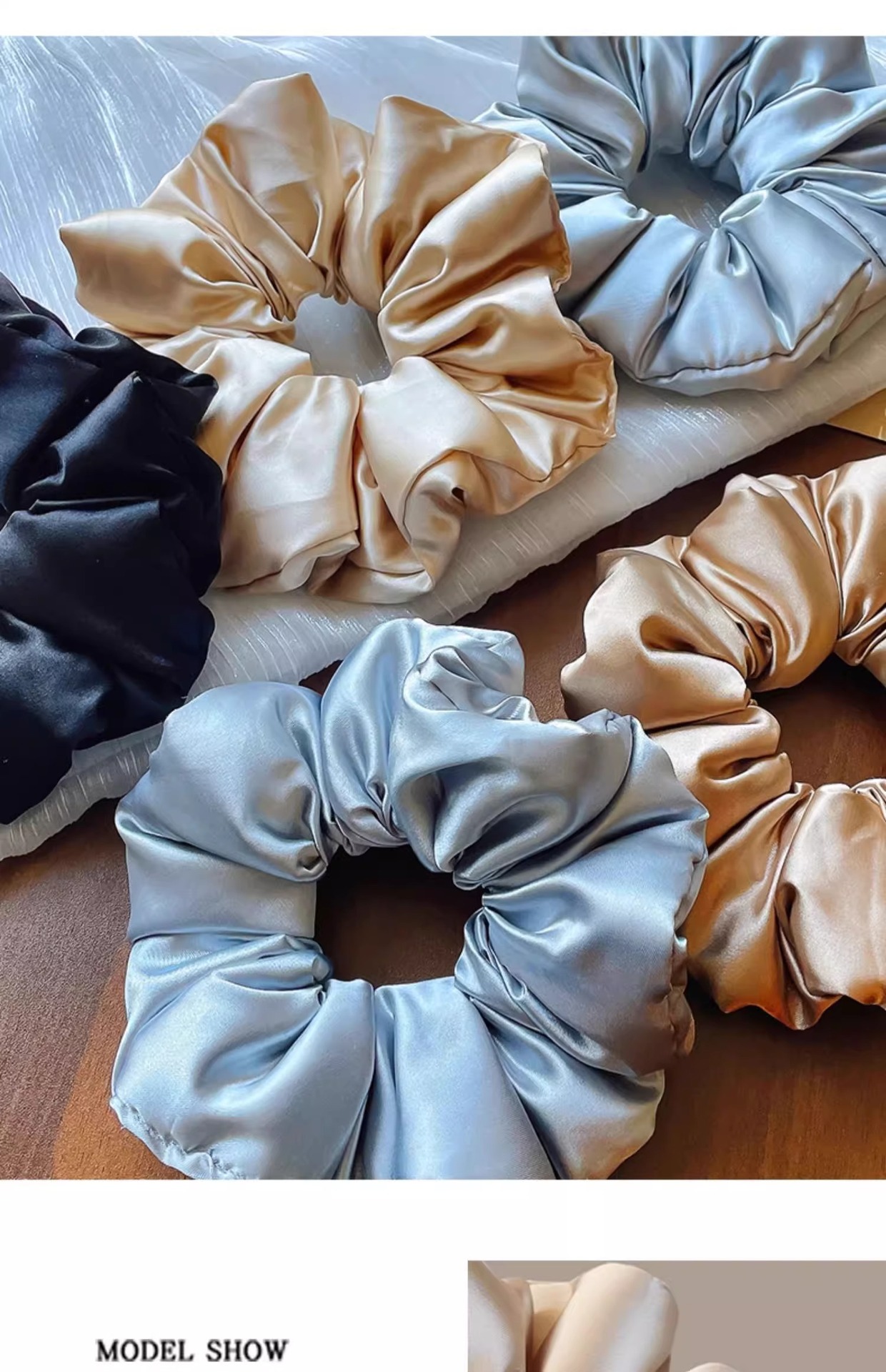 The 2025 new high-end retro sleep headband, hair tie, rubber band, pillow, hair tie and hair accessory for women with large intestine hair band pic 16