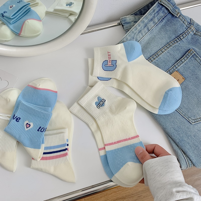 无骨袜子女五分袜春夏薄款短筒网眼透气防臭运动袜精梳棉学生短袜详情9